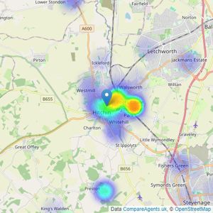 Your Move - Hitchin listings heatmap