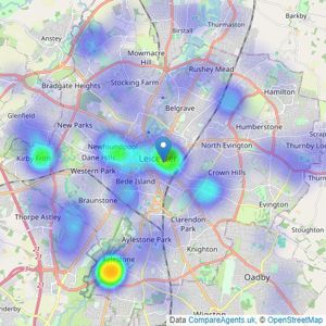 Your Move - Leicester listings heatmap