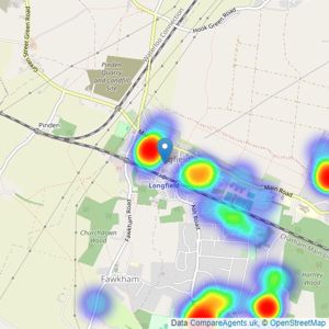 Your Move - Longfield listings heatmap