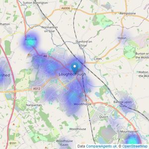 Your Move - Loughborough listings heatmap