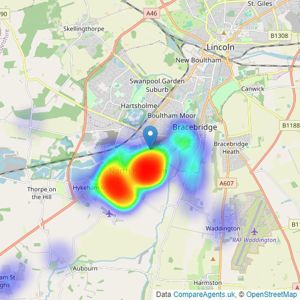 Your Move - North Hykeham listings heatmap