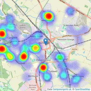 Your Move - Nuneaton listings heatmap