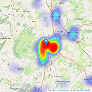 Your Move - Oswestry listings heatmap