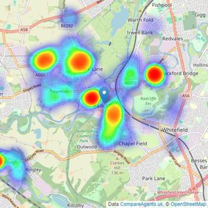 Your Move - Radcliffe listings heatmap