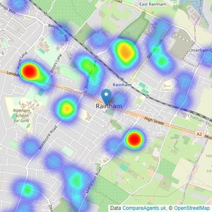 Your Move - Rainham listings heatmap