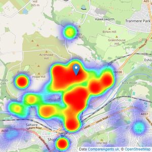 YOUR MOVE Roebuck Residential Ltd - Baildon listings heatmap