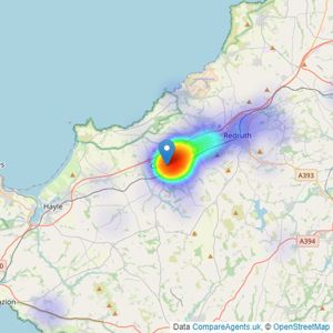 Your Move Sales - Camborne listings heatmap