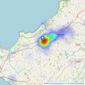 Your Move Sales - Camborne listings heatmap