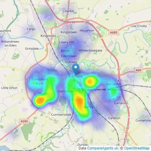 Your Move Sales - Carlisle listings heatmap