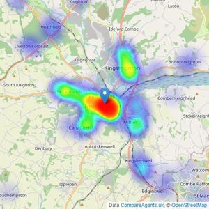 Your Move Sales - Newton Abbot listings heatmap