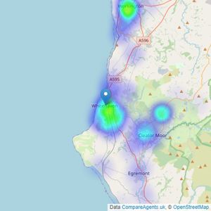 Your Move Sales - Whitehaven listings heatmap