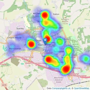 Your Move - Skelmersdale listings heatmap