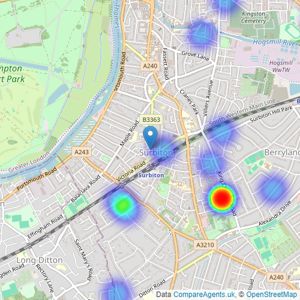 Your Move - Surbiton listings heatmap