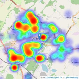 Your Move - Swadlincote listings heatmap