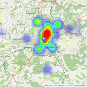 Your Move - Tunbridge Wells listings heatmap