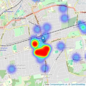 Your Move - Wallington listings heatmap