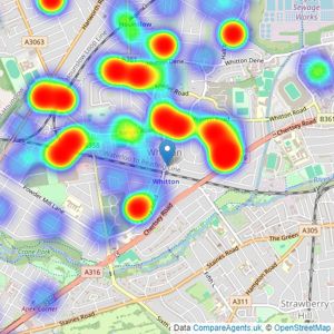 Your Move - Whitton listings heatmap