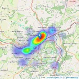 Zest - Bath listings heatmap